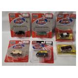 6 Mini Metals Diecasts - De Soto, Metro Van