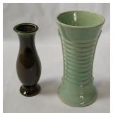 2 Vtg Ceramic Vases - Japan, Usa
