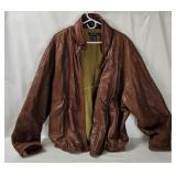 Nautica Brown Leather Jacket Size 46