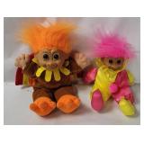2 Russ Troll Dolls - Clown & Turkey Costumes