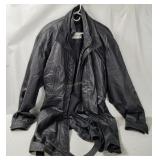 Charles Klein Leather Trench Coat Size 3 X T