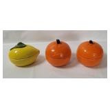 Vtg Ceramic Fruit Kitchen Canisters