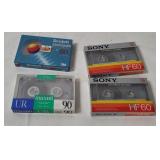 4 Sealed Cassettes - Sony, Scotch, Maxell