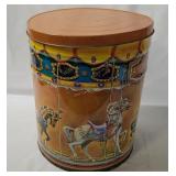 Topsy's Popcorn Tin Carousel Canister