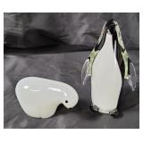 Art Glass Penguin & Polar Bear