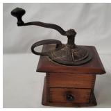 Vtg Wooden Coffee Grinding Mill