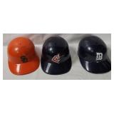 3 Vtg Baseball Helmets - Indians, Padres, Tigers