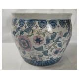 11' Floral Motif Ceramic Planter