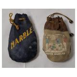 2 Vtg Small Marble Bags