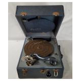 Vtg Lyon & Healy Phonola Portable Phonograph