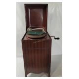 Vtg Carola Childs Phonograph, Tin Cabinet