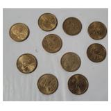 10 Sacagawea Dollar Coins