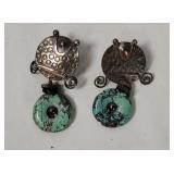 Vtg Turquoise Earrings