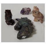 Carved Stone Animal Figurines