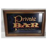 Framed Private Bar Wall Mirror