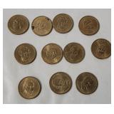 11 Presidential Dollar Coins
