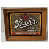 Framed Stroh's Beer Wall Mirror