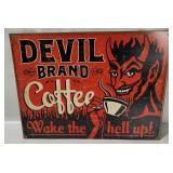Devil Brand Coffee Tin Sign