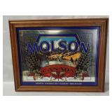 Framed Molson Beer Wall Mirror