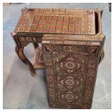 Vtg Inlaid Parquetry Gaming Table