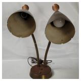 Vtg Double Gooseneck Desk Lamp