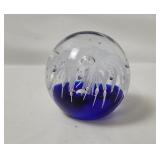 Floral Art Glass Paperweight