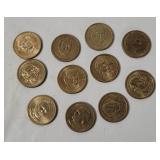 11 Presidential Dollar Coins