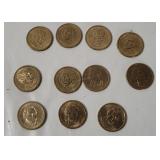 11 Presidential Dollar Coins