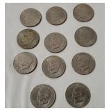 11 Eisenhower Dollar Coins