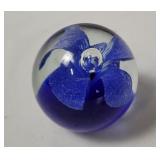 Floral Art Glass Paperweight