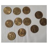 11 Sacagawea Dollar Coins