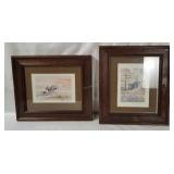 2 Framed Native Indian Art Prints Signed Paul Kuo