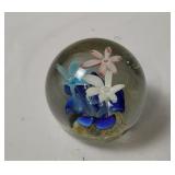 Floral Art Glass Paperweight