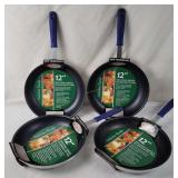 4 New Winware 12' Nonstick Frying Pans