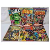 6 Vtg Marvel Comics - Hulk, Ka-Zar, Spiderman,