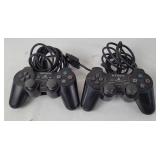 2 Sony PS2 Wired Controllers