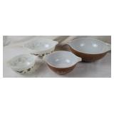 Pyrex Brown Cinderella Mixing Bowl Set