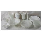 Large Milk Glass Lot - Vases, Dishes & More