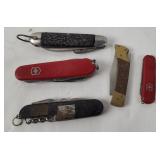 5 Pocket Knifes - Swiss, Sabre & More