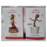 Hallmark Disney Groot & Pinocchio Ornaments