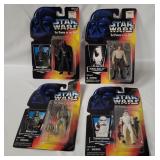 4 Star Wars Potf Figures - Vader, Boba Fett, Han