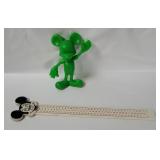 Vtg Mickey Mouse Ruler & Plastic Figure