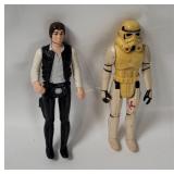 1977 Star Wars Han Solo & Stormtrooper Figures