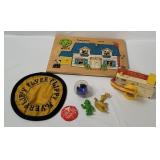Vtg Toys - Flippy Flyer, Fisher Price Camera Etc.