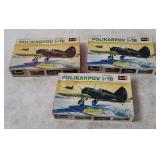 3 Revell Polikarpov I-16 Model Kits 1/72