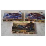 3 Revell Model Kits 1/72 - Corsair, Grumman
