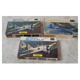 3 Revell Model Kits 1/72 - Grumman, Brewster F2a