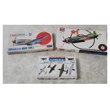 3 Model Plane Kits - Crown, Nichimo, Okamoto