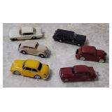 6 Small Plastic Model Cars - Praline Etc.