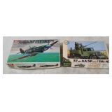 2 Idea & Pst Model Kits - Spitfire, 37mm Aasp Gun